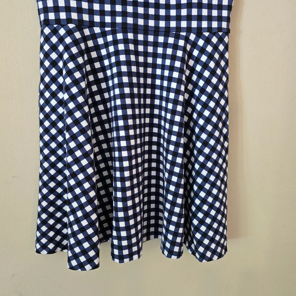 Kate Spade New York Navy White Gingham Fit Flare‎ Dress Size XL Sleeveless